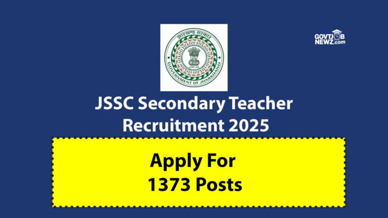 JSSC Secondary Teacher Recruitment 2025- 1373 Posts