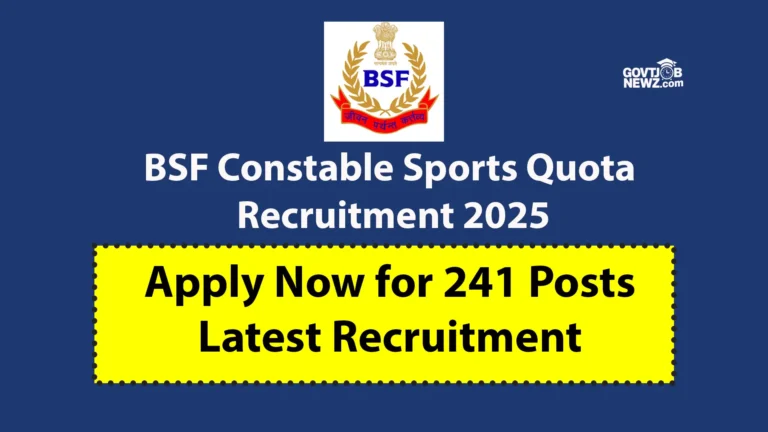 BSF Sports Quota Recruitment 2025