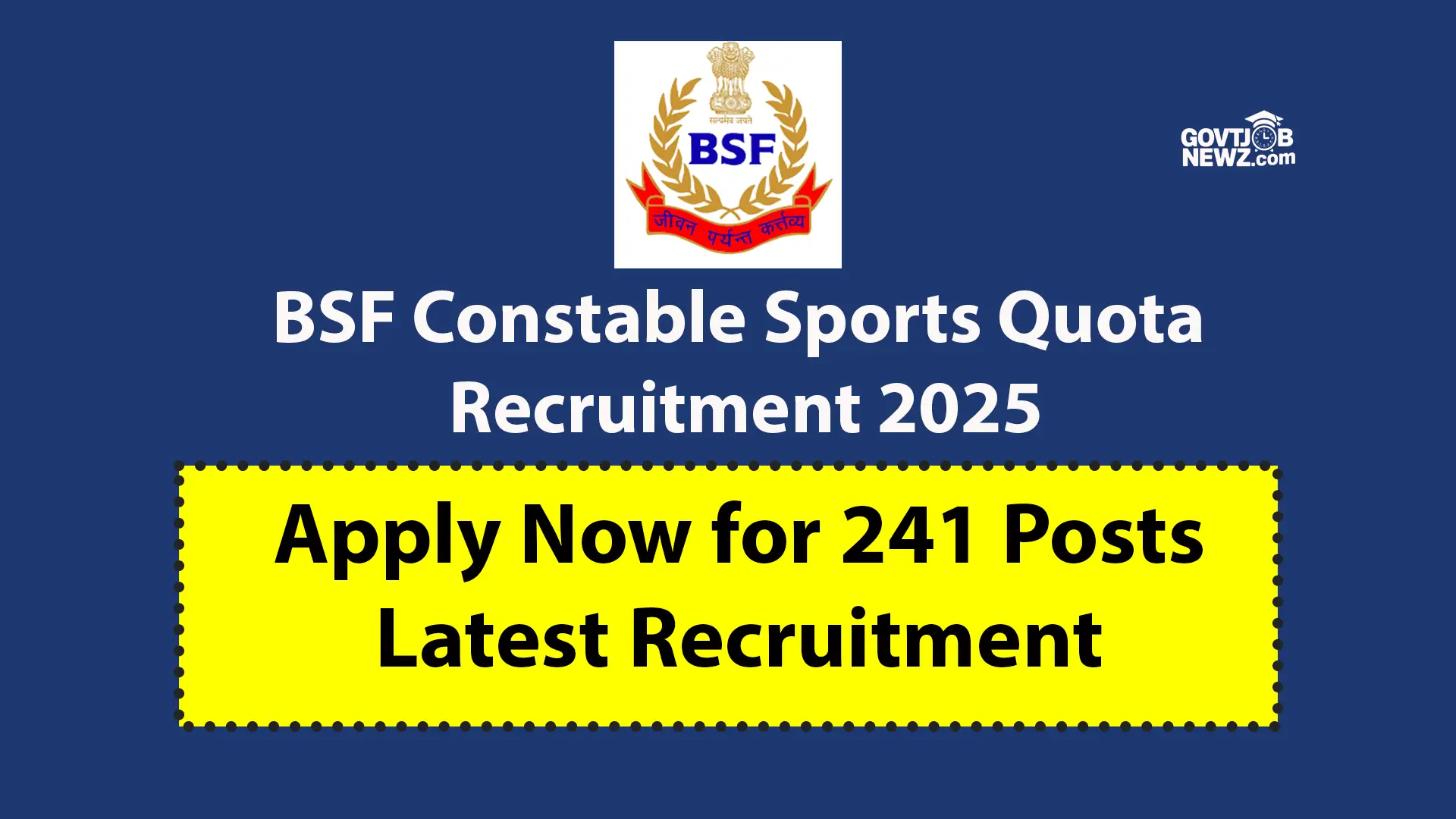 BSF Sports Quota Recruitment 2025