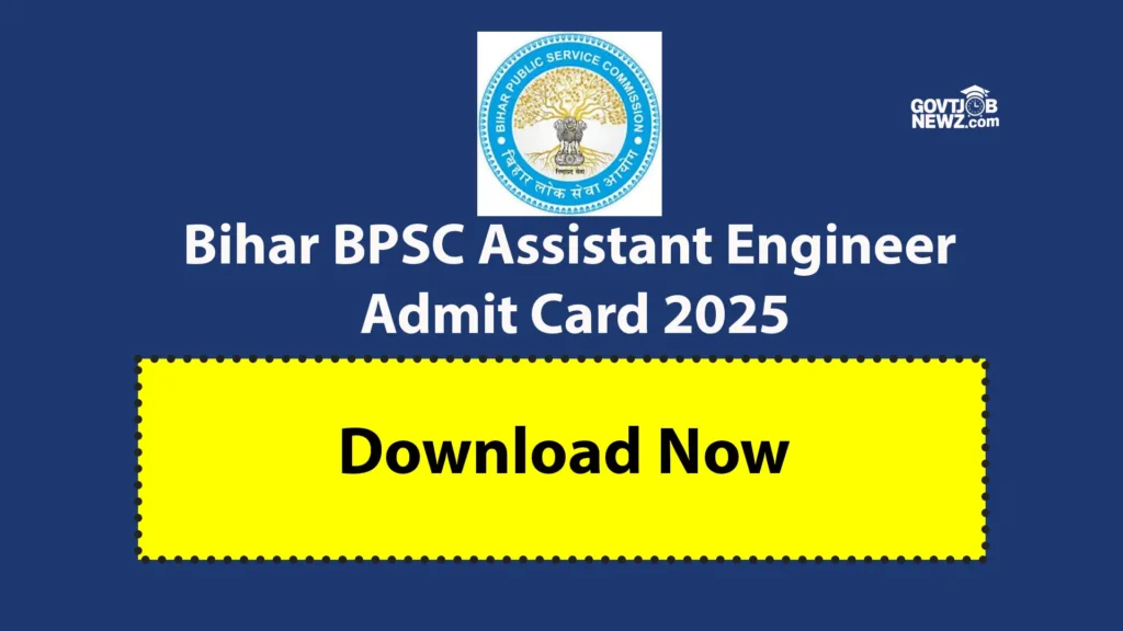 Bihar BPSC Assistant Engineer Admit Card 2025