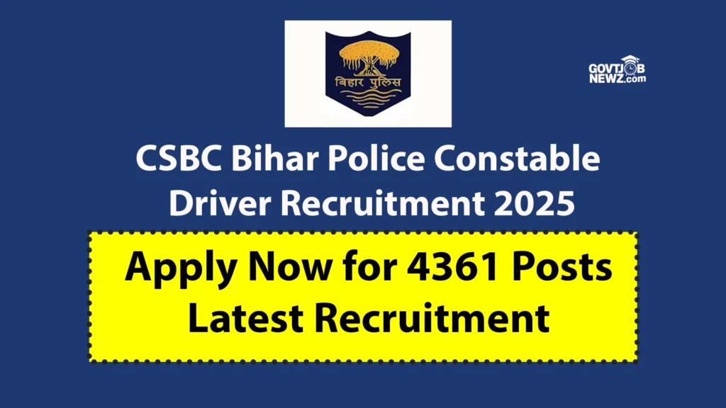 CSBC Bihar Police Recruitment 2025