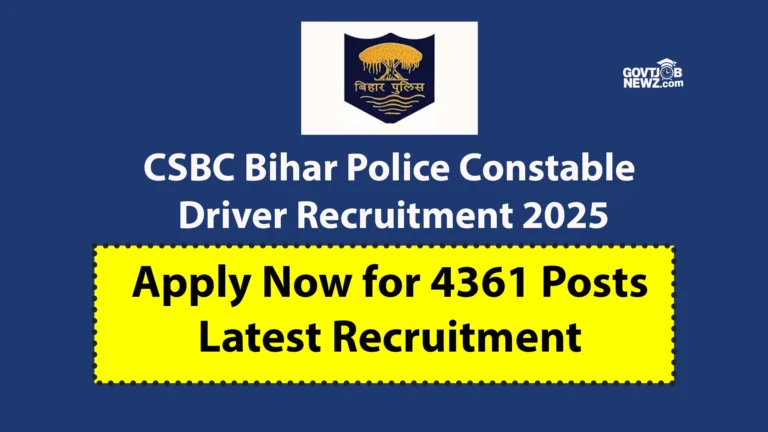 CSBC Bihar Police Recruitment 2025
