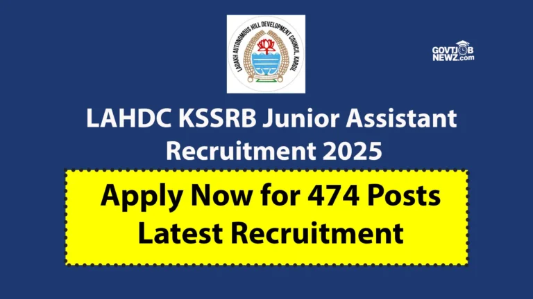 LAHDC KSSRB Recruitment 2025
