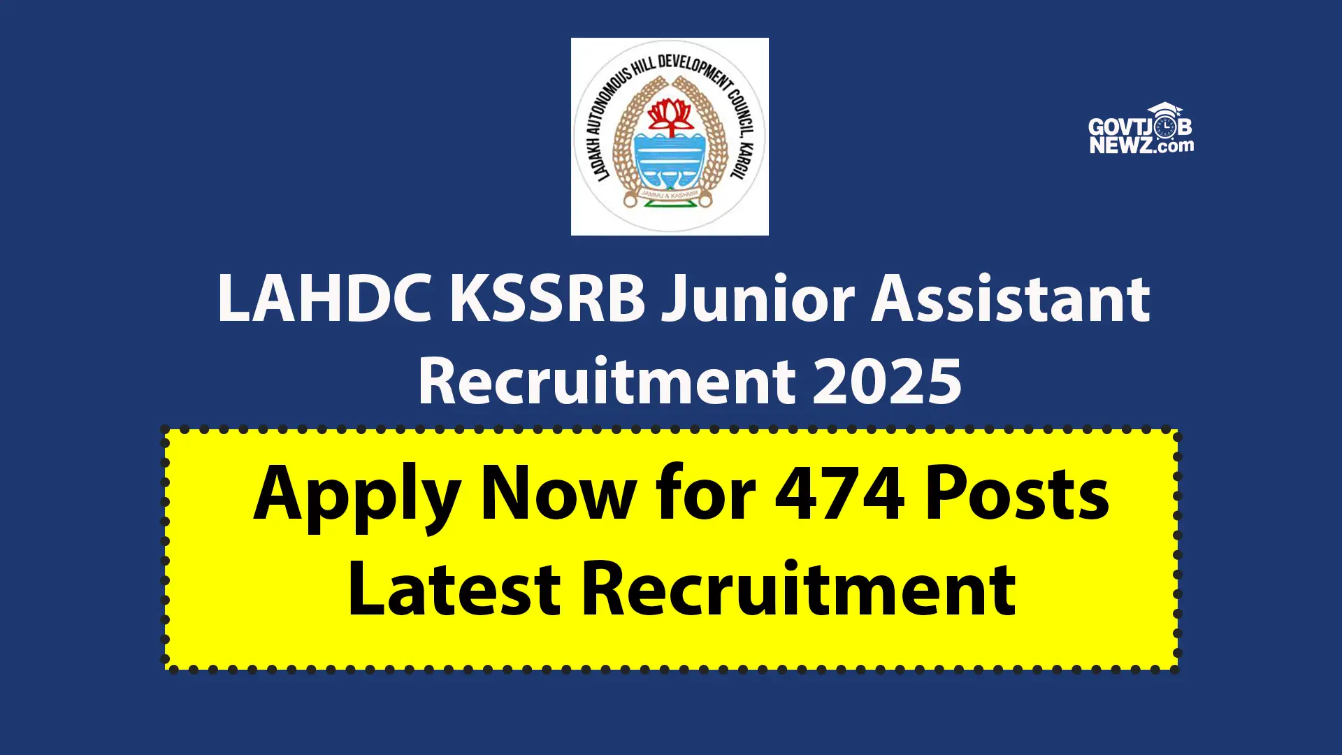 LAHDC KSSRB Recruitment 2025