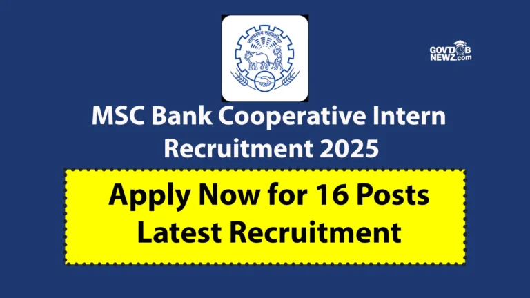 MSC Bank Cooperative Intern Recruitment 2025