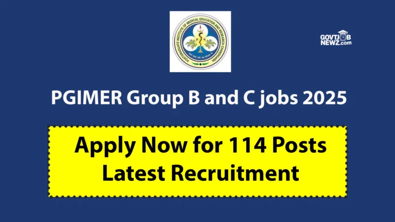 PGIMER Group B and C Jobs 2025