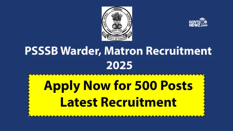 PSSSB Recruitment 2025