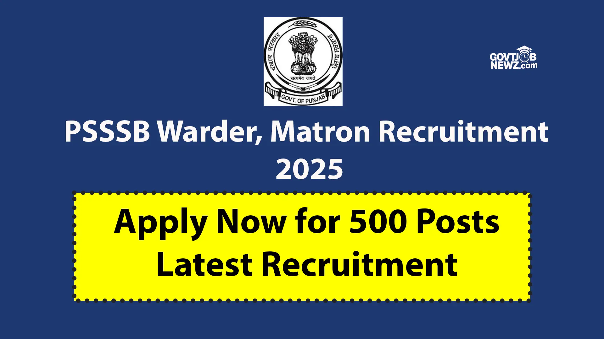 PSSSB Recruitment 2025