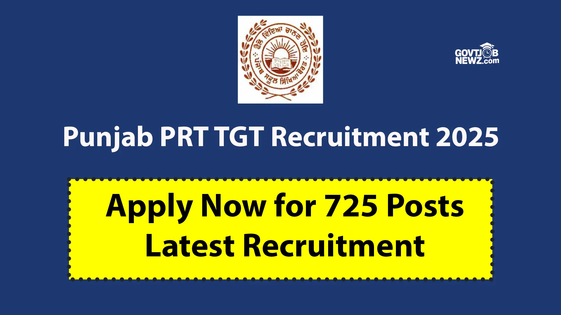 Punjab PRT TGT Recruitment 2025