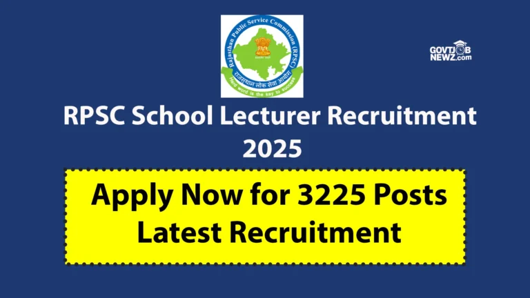 RPSC School Lecturer Recruitment 2025