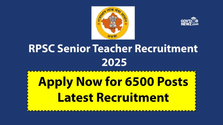 RPSC Senior Teacher Recruitment 2025