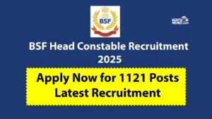 BSF Head Constable Recruitment 2025 Apply Online 1121 Posts