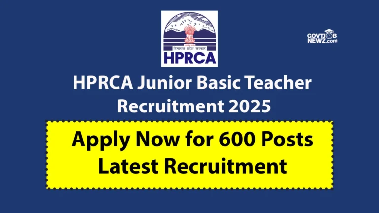 HPRCA Junior Basic Teacher Recruitment 2025