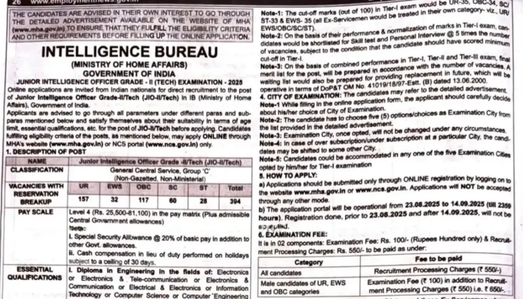 IB Recruitment 2025