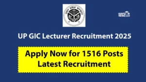 UP GIC lecturer Recruitment 2025