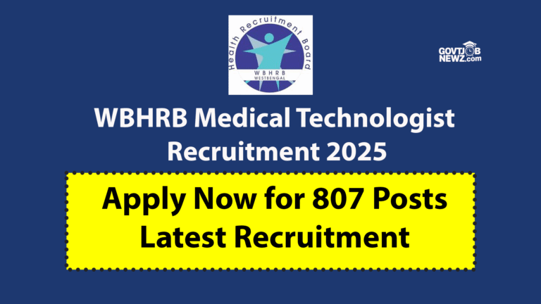 WBHRB Medical Technologist Recruitment 2025