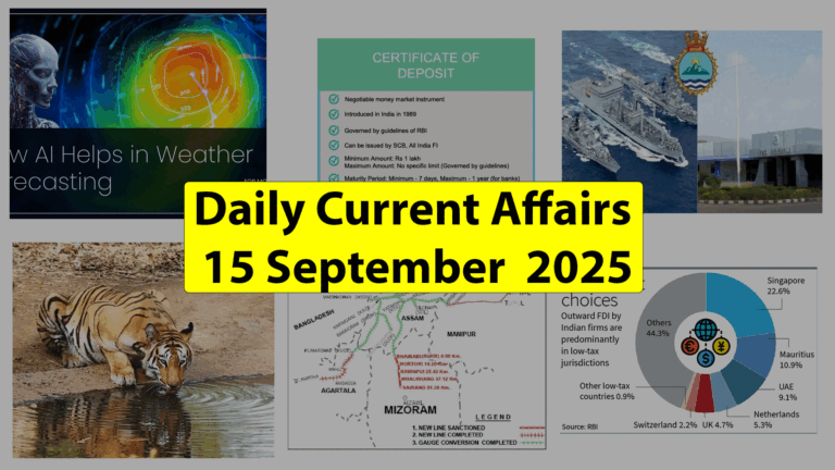 Daily Current Affairs - 15th September 2025