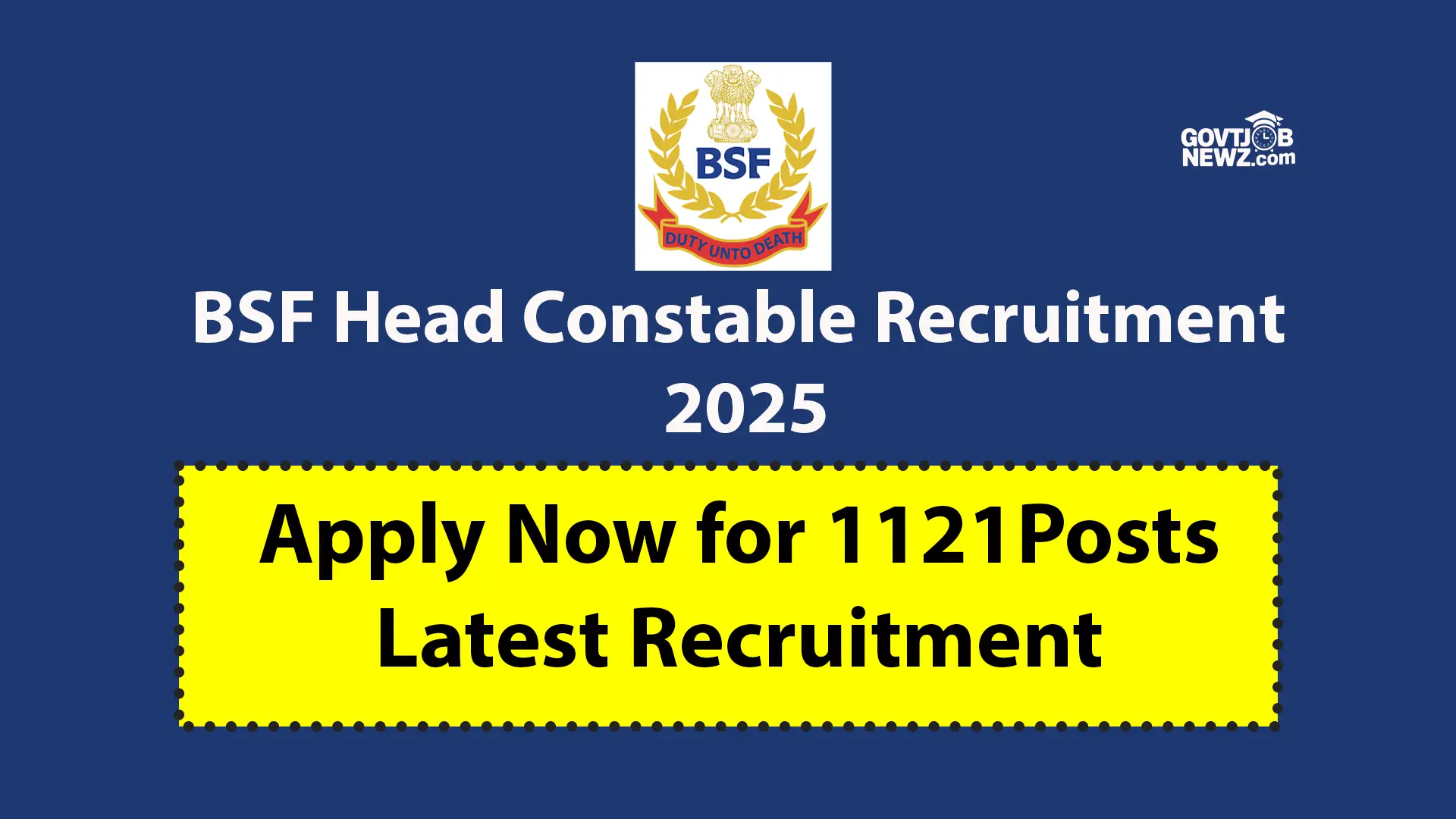 BSF Head Constable Recruitment 2025