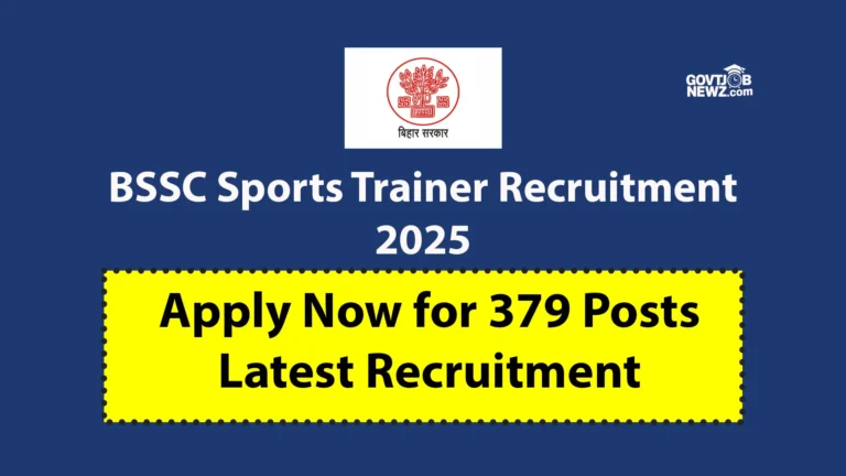 BSSC Sports Trainer Recruitment 2025