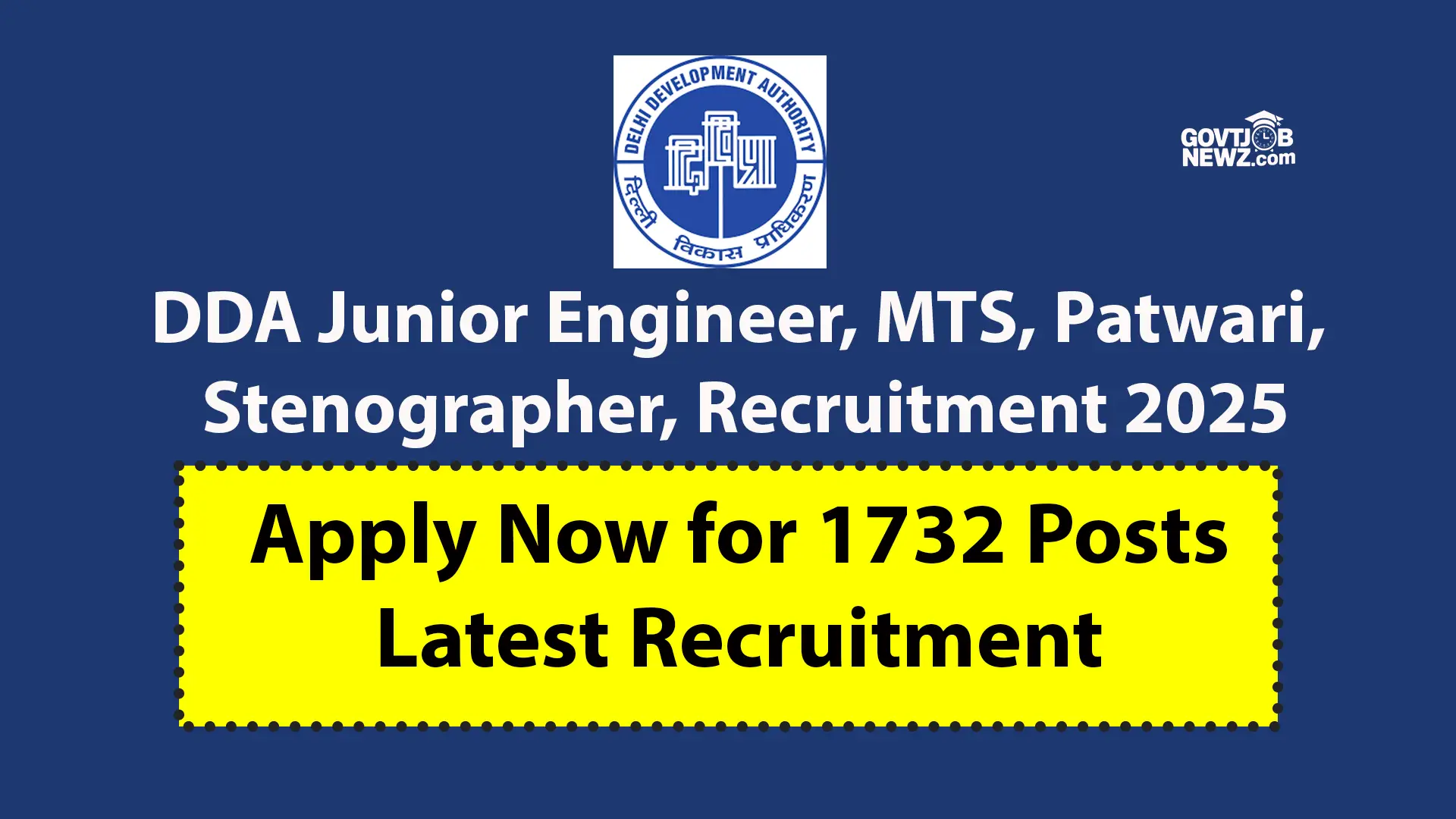 DDA Junior Engineer Recruitment 2025