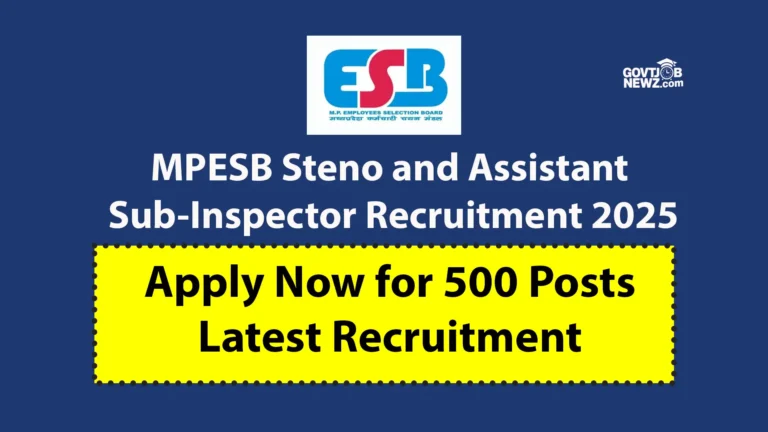 MPESB Steno Recruitment 2025