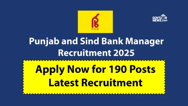Punjab and Sind Bank Recruitment 2025