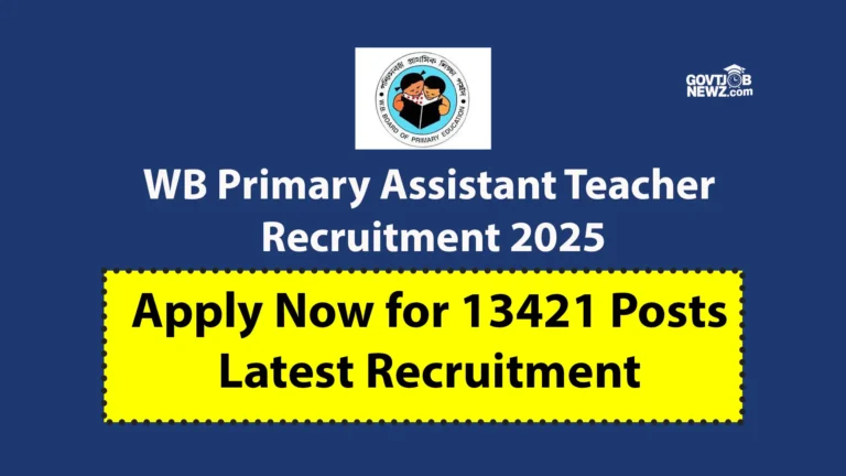 WB Primary Assistant Teacher Recruitment 2025