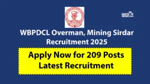 WBPDCL Overman Recruitment 2025 Apply Online 209 Posts