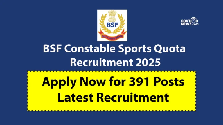 BSF Constable Sports Quota Recruitment 2025