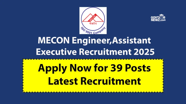 MECON Engineer Recruitment 2025