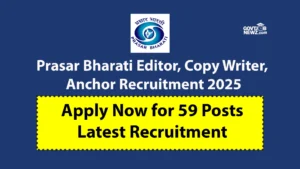 Prasar Bharati Editor Recruitment 2025