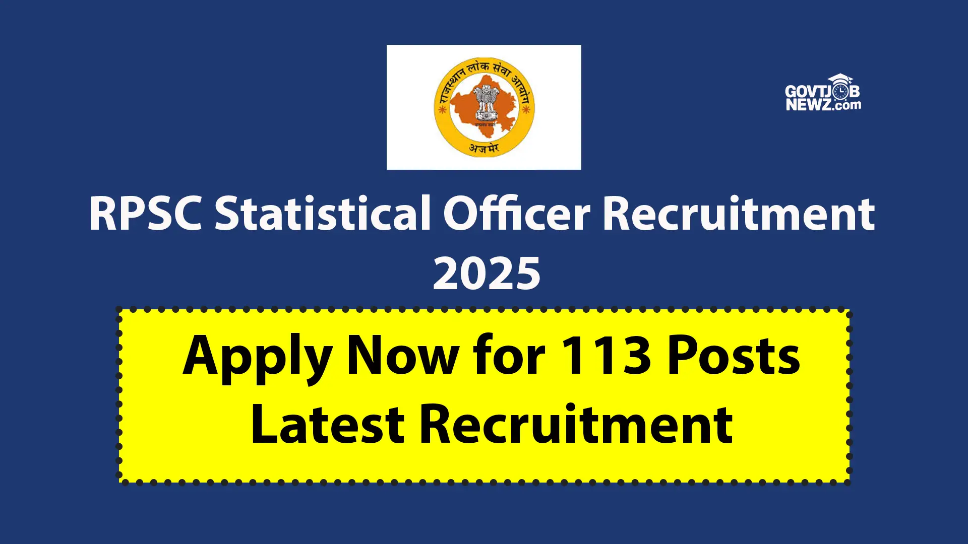 RPSC Statistical Officer Recruitment 2025