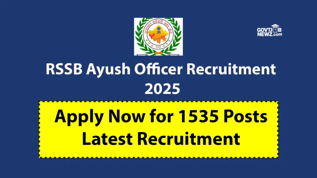 RSSB Ayush Officer Recruitment 2025