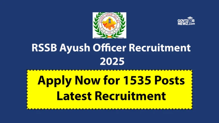 RSSB Ayush Officer Recruitment 2025