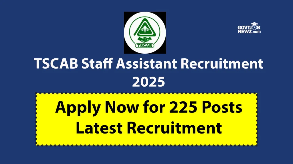 TSCAB Staff Assistant Recruitment 2025
