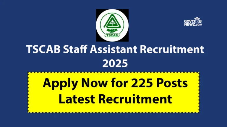 TSCAB Staff Assistant Recruitment 2025