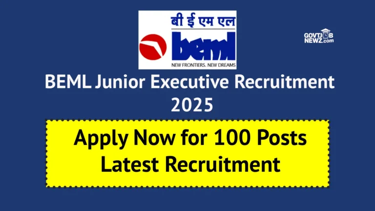 BEML Junior Executive Recruitment 2025