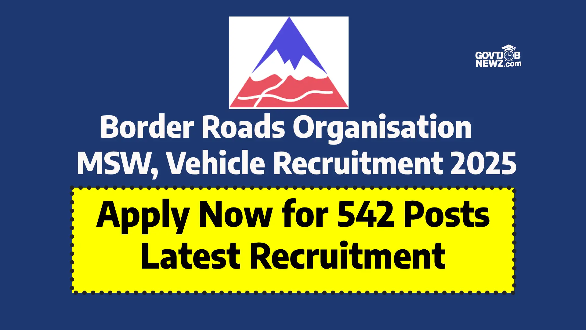 BRO Mechanic Recruitment 2025