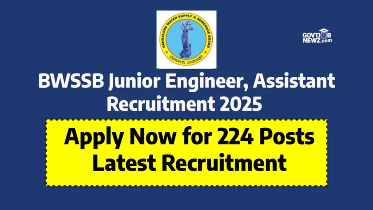 BWSSB Junior Engineer Recruitment 2025