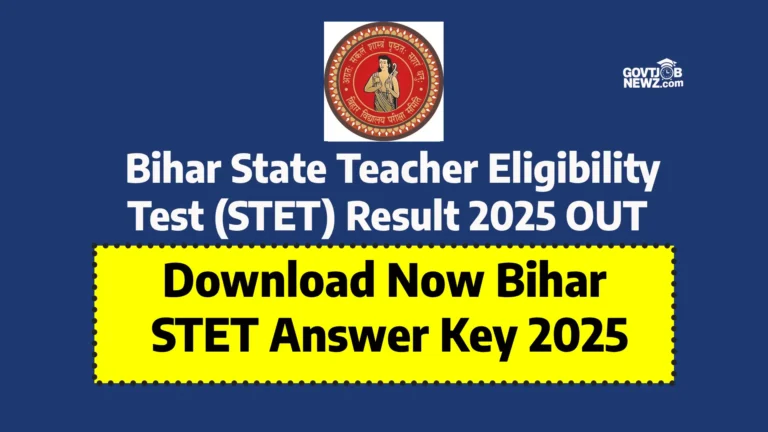 Bihar STET Answer Key 2025