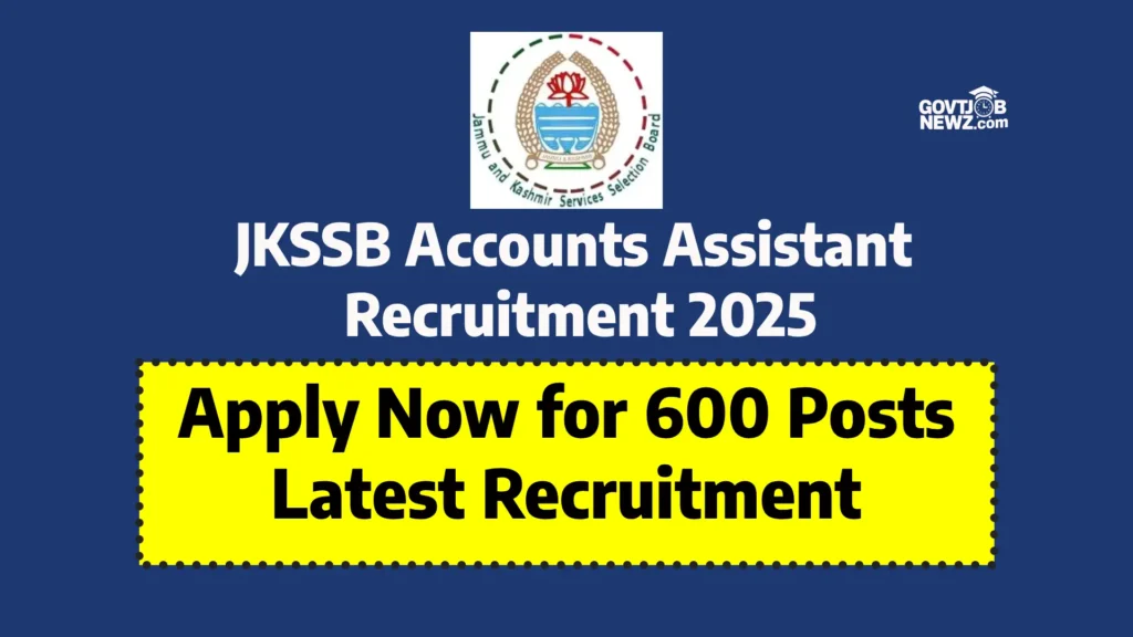JKSSB Accounts Assistant Recruitment 2025