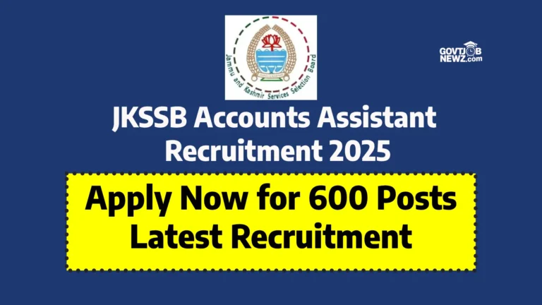 JKSSB Accounts Assistant Recruitment 2025
