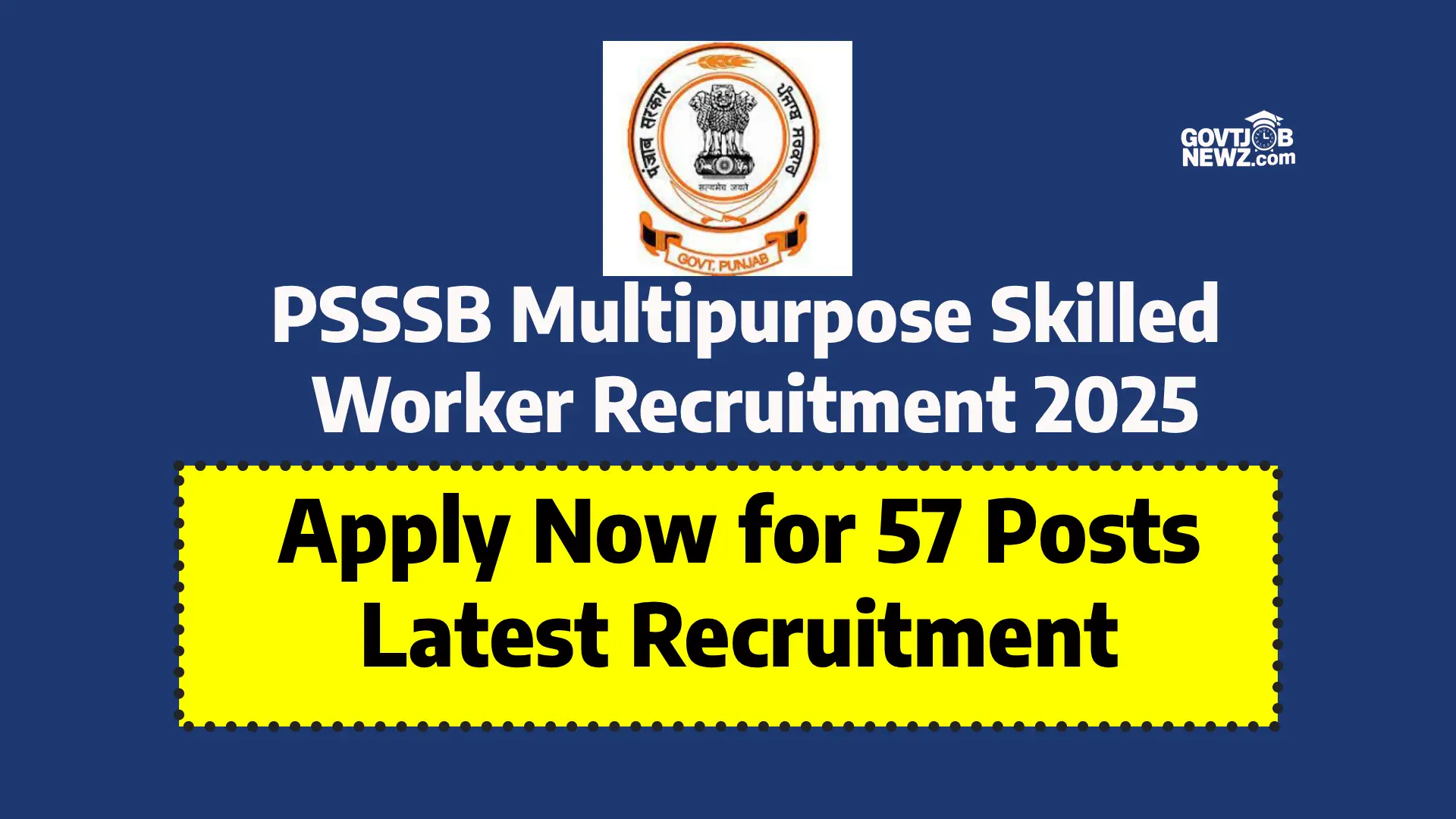 PSSSB Multipurpose Worker Recruitment 2025