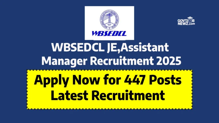 WBSEDCL JE Recruitment 2025