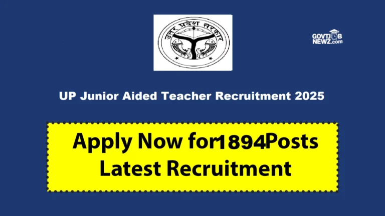 UP Junior Aided Teacher Recruitment 2025