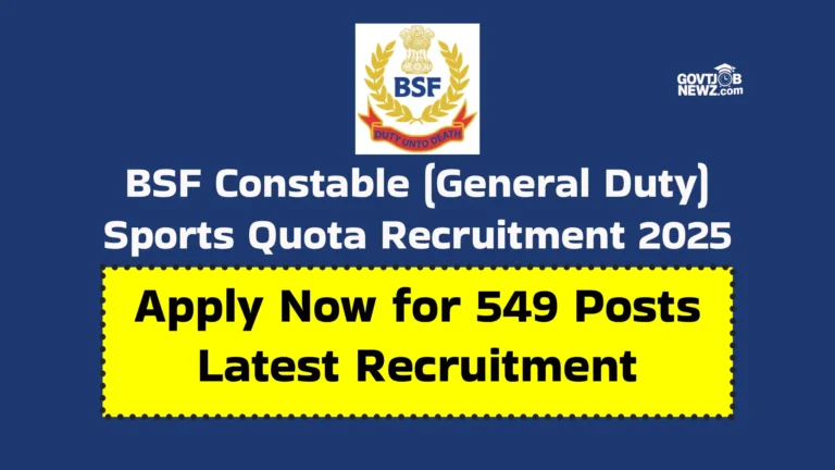 BSF Sports Quota Recruitment 2025
