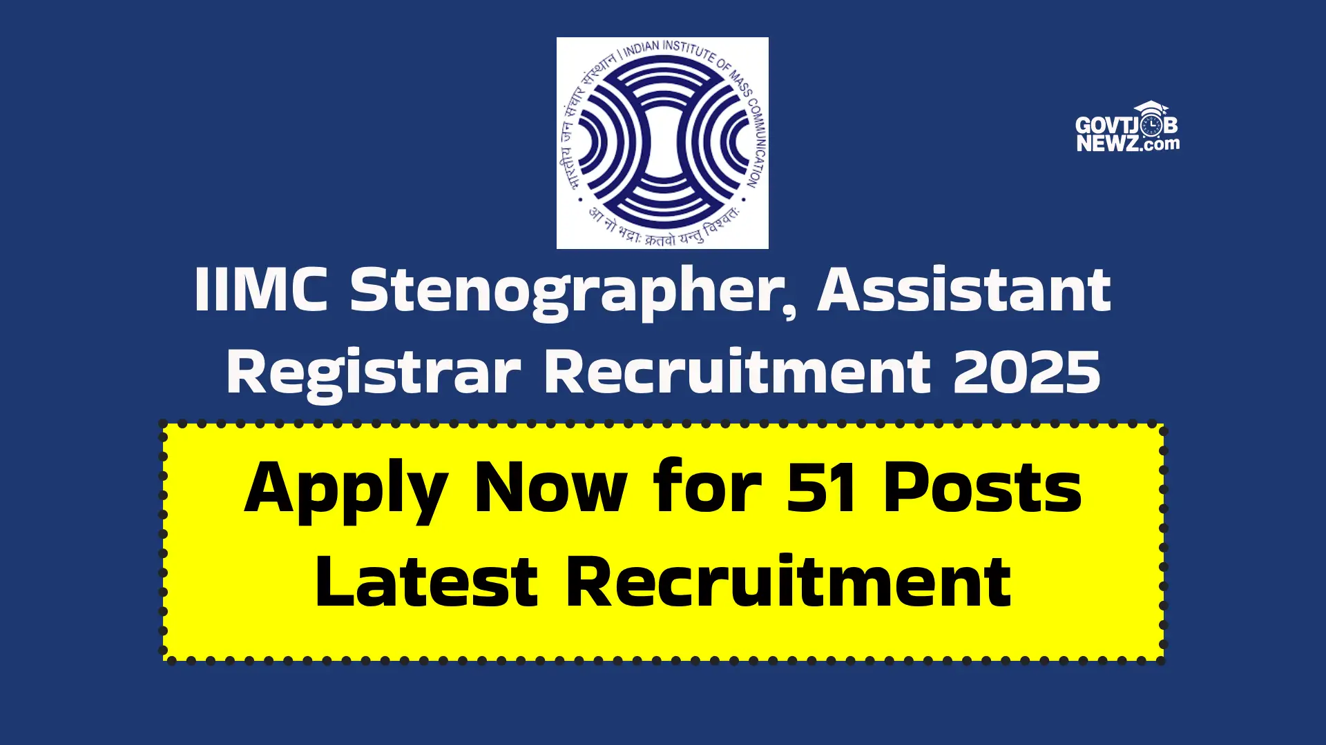 IIMC Stenographer Recruitment 2025