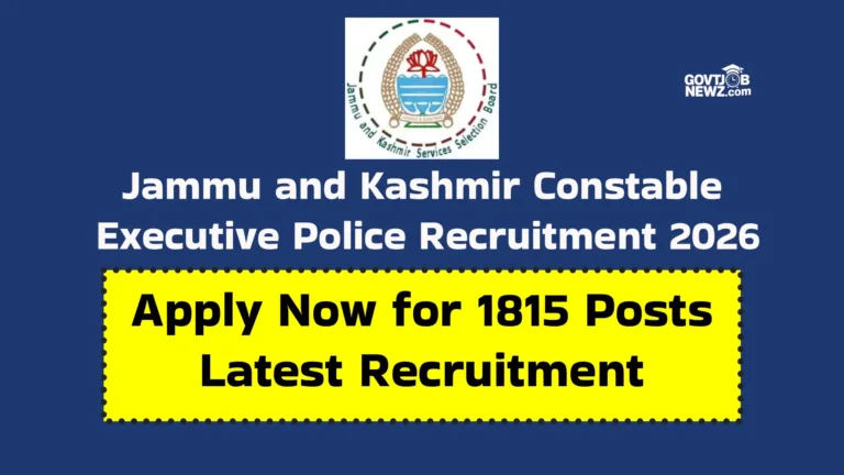 JKSSB Constable Recruitment 2026