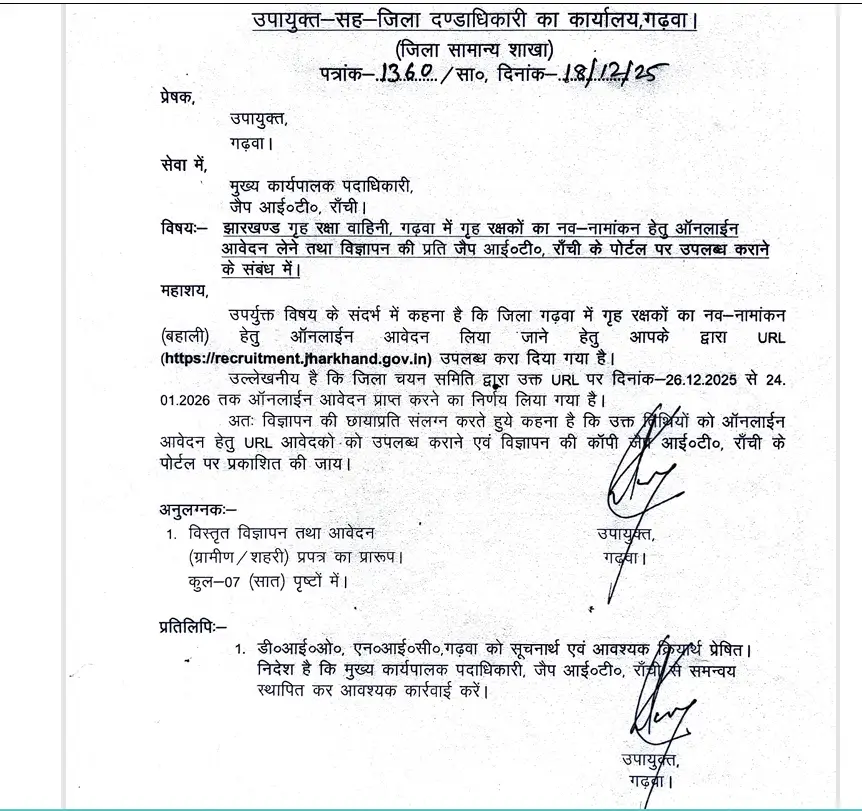 Jharkhand Home Guard Recruitment 2026