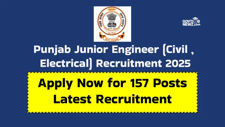 PSSSB JE Recruitment 2025